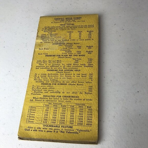 Vintage Taylor’s Self-Teacher Bridge Score Pad, 1937 Edition No. 133-1 - Picture 7 of 8